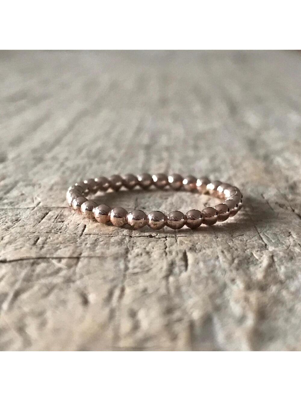 14K Rose Gold Filled Bead Ring